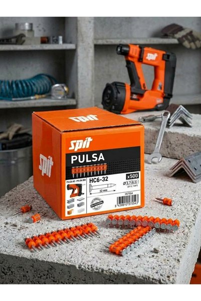 SPİT Pulsa HC6-32 mm Çelik ve Sert Beton Çivisi 1 kutu 500 adet çivi (Gaz Tüp...