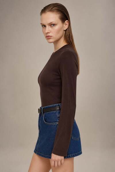 HAKKE Women's Long Sleeve Crew Neck Basic Blouse