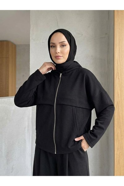 Lunsera Store طقم بنطلون كانجارو بجيوب مطوية - أسود