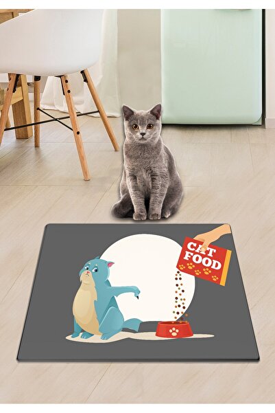 Asi Home Covoraș pentru Litieră Cats Food, 40x60 cm, 100% PVC, Bază Antiderap...