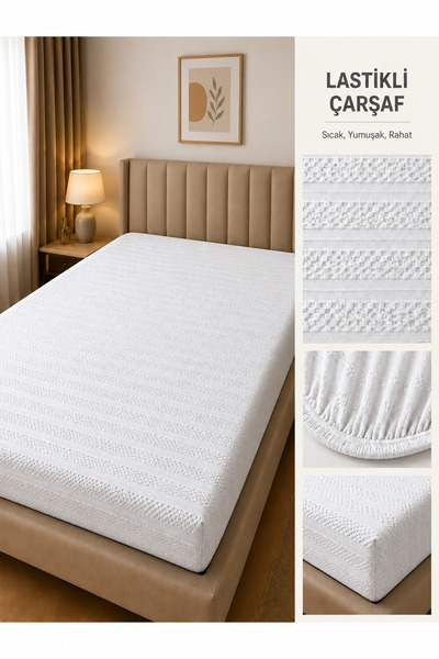 LADYNİL 100% Cotton Jacquard Combed Cotton Elastic Bed Sheet |   Single-Doubl...