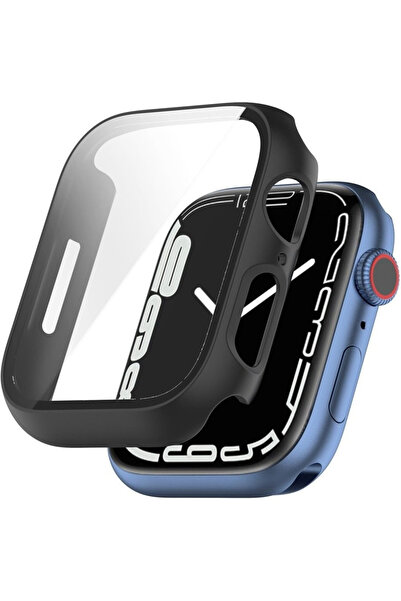 XGSM Carcasă 2 în 1 + Sticlă securizată pentru Apple Watch 7/8/9 45MM, Negru