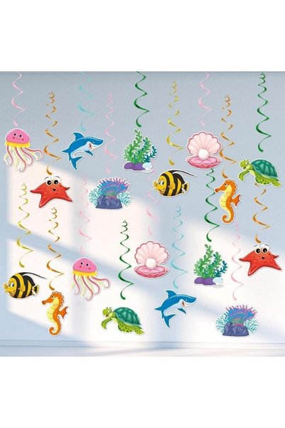 Tazweeq 36 Pack Under The Sea Party Decor, Ocean Themed Ceiling Streamers wit...