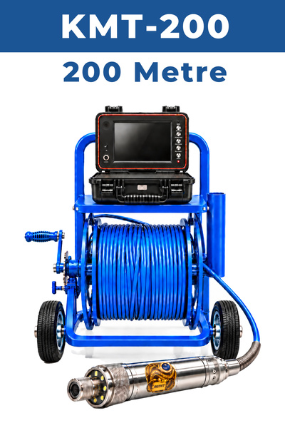KMT-200 200 Metre Derin Kuyu Görüntüleme Kamerası – 316 Paslanmaz Çelik Başlık, 9'' Ekran ve Kayıt Sistemi