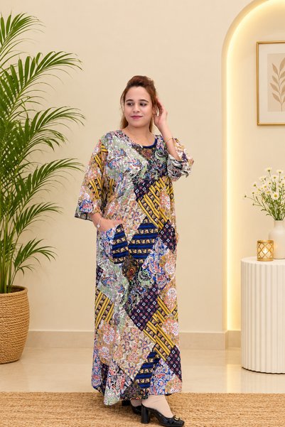 MORRISSA Ladies Jalabiya Cotton 52 Inches Length For Night And Day Easy To Wear Best For Gift