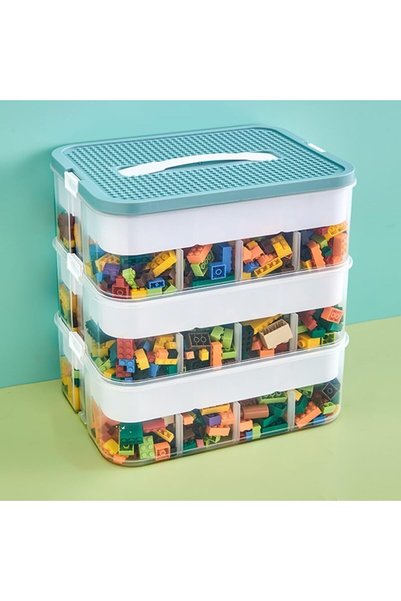 Snooe Toys Organizer Storage Case for Lego Box Kids Toy Stackable Building Bl...