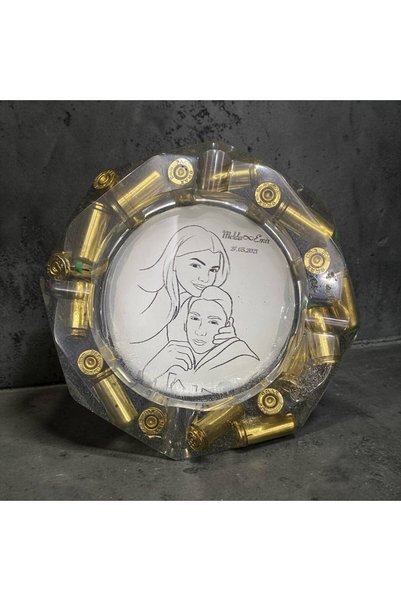 Bohemoo Kişiye Özel 9MM Diamond Şeffaf Epoksi Küllük