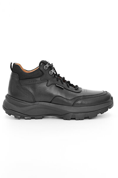 Tuna حذاء رجالي أسود من الجلد الطبيعي برباط - Flex100120