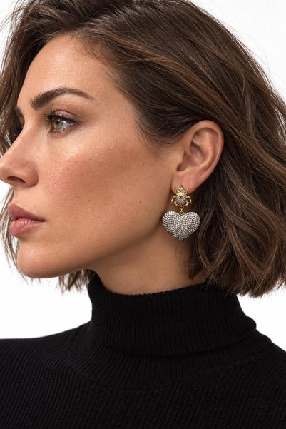 New Obsessions Love Stone Heart Women's Earrings