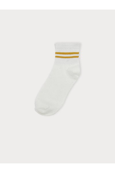 LC Waikiki Nevavm Lcw Dream Ecru Striped Women's Socks with a Difference