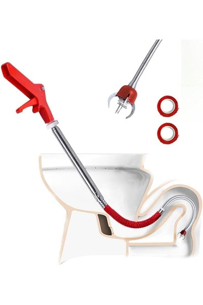 TERRIFI 51 Inch Toilet Snake Drain Auger Cleaner Tool, Plumbing Snake for Sta...