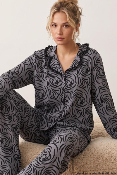 Siyah İnci Seturi de pijamale - Multicolor - Standard