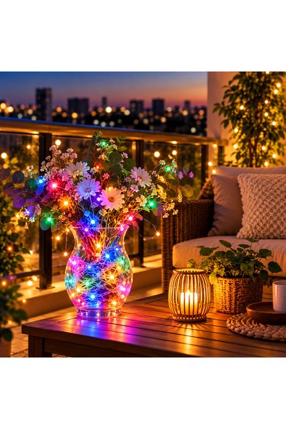 YDGR 10 Metre Eklemeli 3 Fonksiyonlu Renkli Dekoratif Peri LED Işık Zinciri – Ev, Balkon, Bahçe ve Organizasyon Aydınlatması
