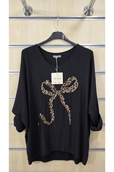 Park Moda Italian Blouse Ribbon Pattern Sequin Embroidered