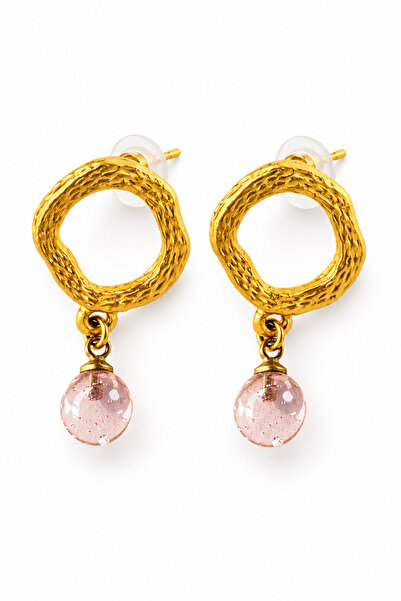 Cen Cam Swinging Tip Hoop Earrings Nuage Pink