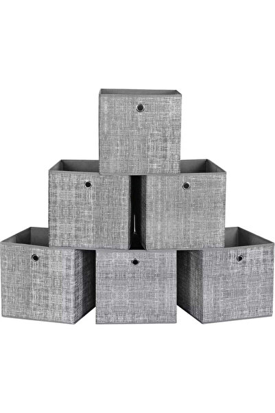 SONGMICS Set de 6 cutii de depozitare, pliabile cu mâner, din material textil...