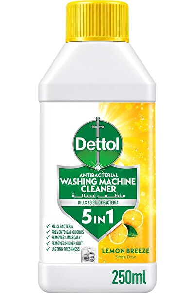 Dettol Washing Machine Cleaner - 250ml, 5-in-1 Lemon Breeze, Antibacterial La...