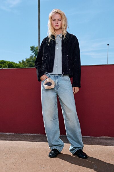 Pull & Bear Kadife efektli denim ceket