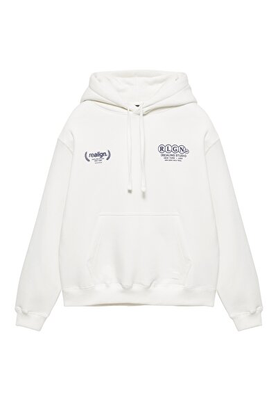 Pull & Bear Grafik baskılı, kapüşonlu, relaxed fit sweatshirt