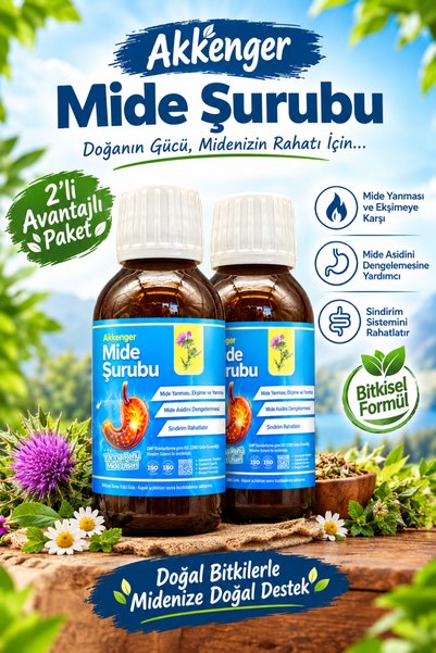 Akkenger Mide İçin Bitkisel İçerikli Doğal Formül Rahatlatıcıı Şurup 50 ml X ...