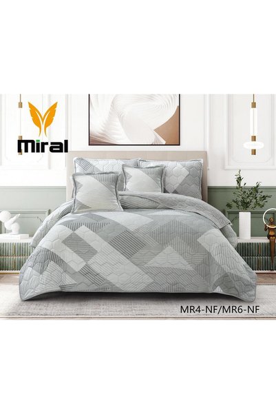 miral طقم مفرش سرير نفرين شتوي مضغوط مشجر 6 قطع من المخمل الناعم والفرو الداف...