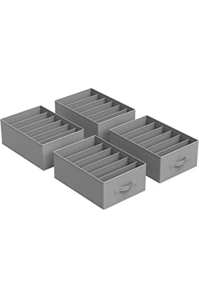 SONGMICS Organizatoare de dulap, set de 4 piese, 6 compartimente, pliabile, 4...