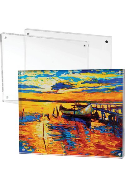 Mammoth 8x10 Inches AAA Grade Acrylic Picture Frame, Thick and Heavy Frameles...