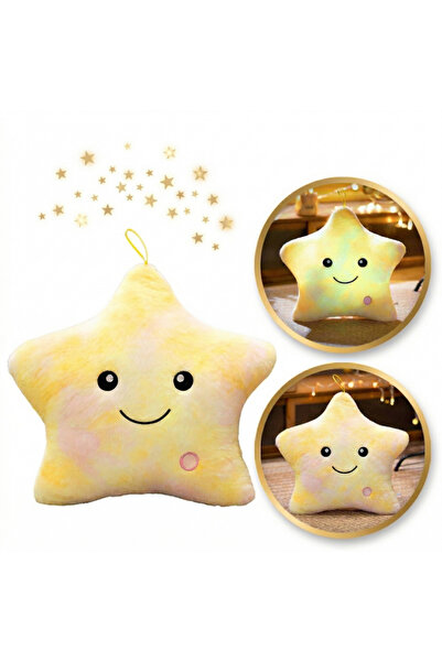 JollyMag Perna decorativa cu lumini, in forma de stea, galben, JollyMag, PDS1...