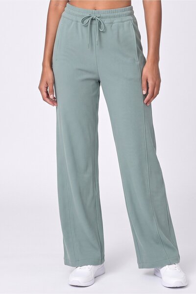 Anta Women Slim Fit Running Track Pants, Slate Green