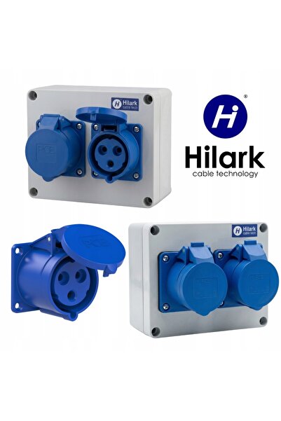 Hilark Tablou electric de șantier IP44, maro, 2x230 V, 32 A, 3P