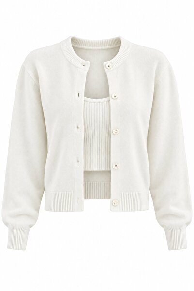 Laluvia Strickjacke - Ekru - Regular Fit