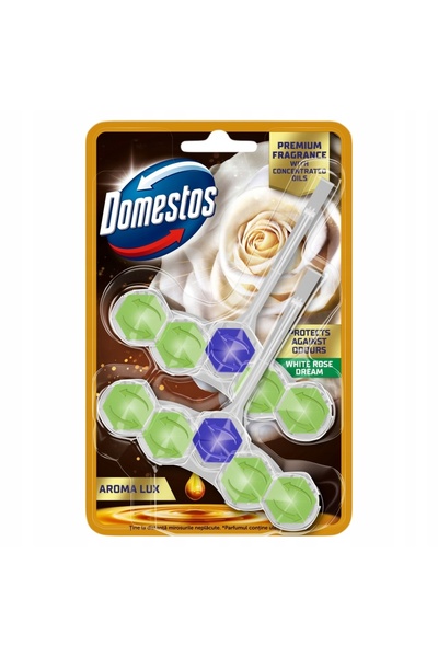 Domestos AROMA CUB DE TOALETĂ WC PENDANTAL ROSĂ ALBĂ DEȘTEAPĂ 9x50g