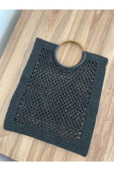 ELİŞİ MODA حقيبة محبوكة يدويًا من خيوط الورق، حقيبة غير مبطنة مناسبة للاستخدام اليومي، حقيبة هدايا