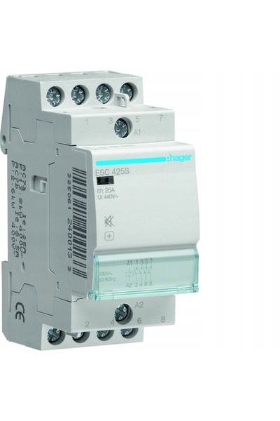hager Contactor silențios 230V CA 4NO 25A AC-7a/b