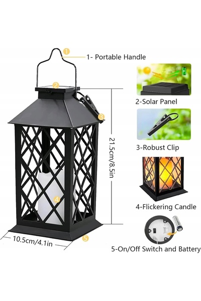 NO BRAND Set decorativ de 2 felinare solare, iluminat elegant pentru grădină