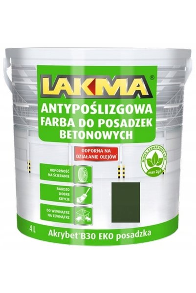 Lakma AKRYBET B-30 Vopsea de pardoseală ecologică antiderapantă verde închis 4 L