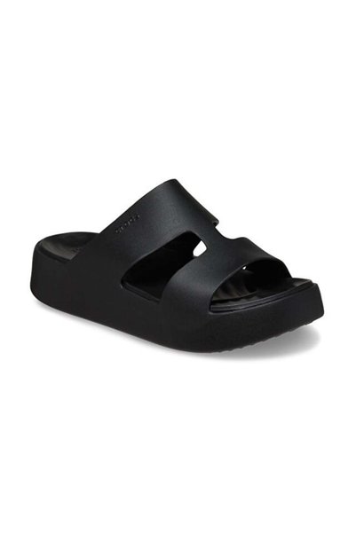 Crocs Papuci negri cu platformă și baretă în formă de H Getaway 209409-001