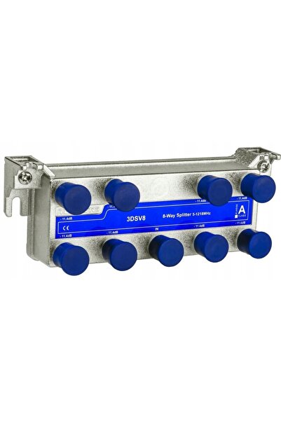 NO BRAND Splitter TV 1x8, pentru DVB-T2 și DVB-C, TV prin cablu