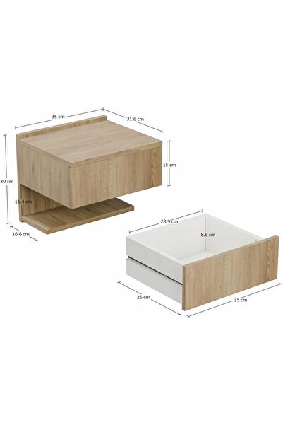 NO BRAND Dulap suspendat elegant pentru noptieră, masă de perete pentru dormi...