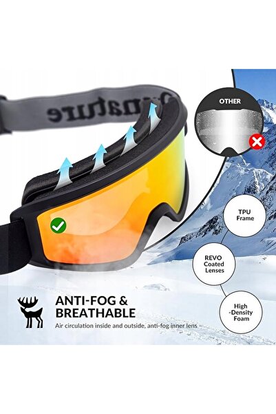 Qunature Ochelari de schi pentru lentile cu dioptrii Q23-003 14130012001 Negru