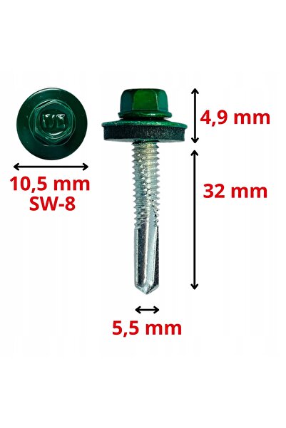 Klimas Wkret-Met Șuruburi autofiletante cu EPDM pentru tablă, metal 5,5x32mm ...