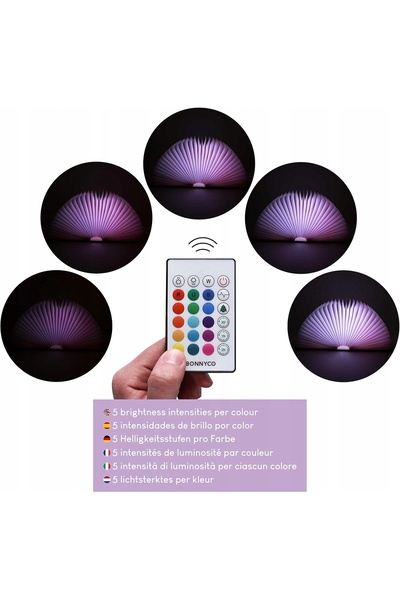 NO BRAND Lampă de veghe tip carte pentru iubitorii de lectură, 16 culori LED,...