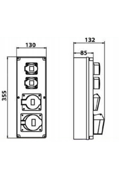 VIPLAST Horizon 32A 16A 2x250V Cutie de distribuție montată la suprafață cu p...