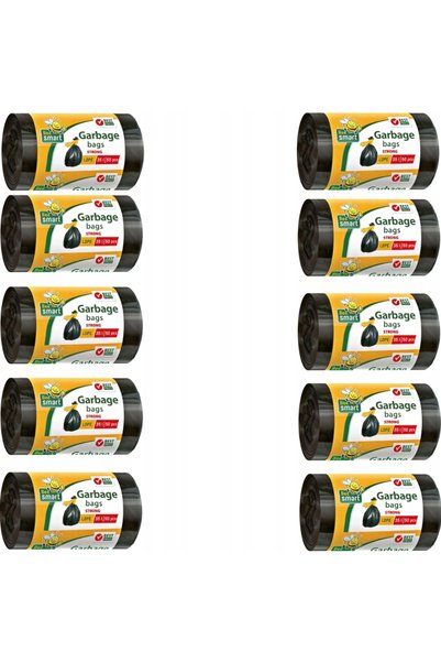 NO BRAND SMART BEE SET Saci de gunoi rezistenți negri 35L 50 buc. X10