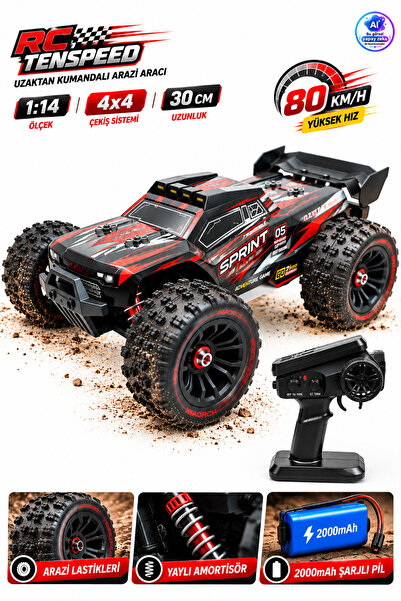 YILDIRIM OYUNCAK Uzaktan Kumandalı 4x4 80km/h Yapan OFF-Road Yarış Arabası 30...