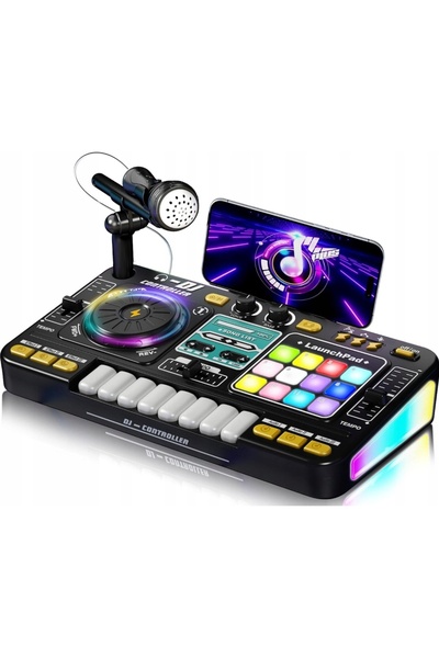 DK Consolă DJ pentru copii, mixer muzical, microfon, LED, Bluetooth, jucărie