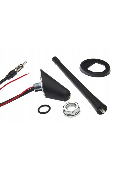 NO BRAND Antenă auto universală cu amplificator FM/AM + reductor DIN/ISO