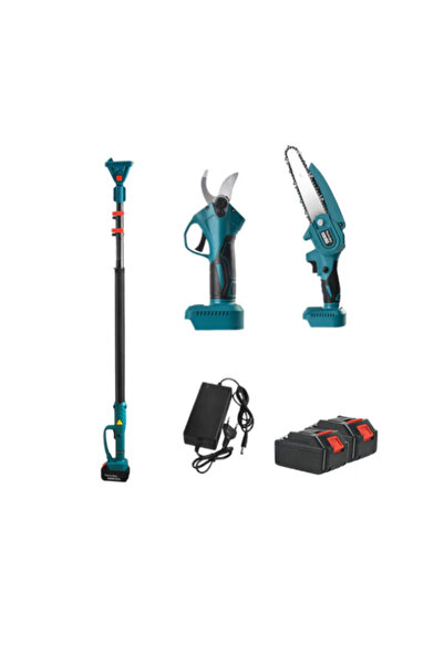 OEM Set foarfecă electrică de grădină și mini-drujbă de 6 inch cu 2 baterii d...