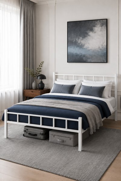 sawinno home&sleep Tek ve Çift Kişilik Metal Karyola, Başlıklı Ferforje Yatak...