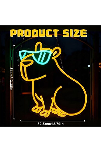 NO BRAND Lampă de perete LED cu lumină neon, design capibara, RGB, luminozita...